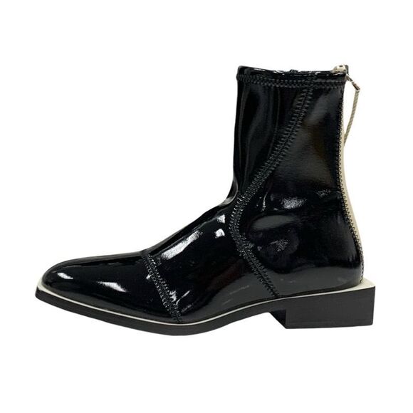 Fendi Boots Short Boots Shoes Patent Black Beige Black Unused Back Zip - Picture 3 of 9